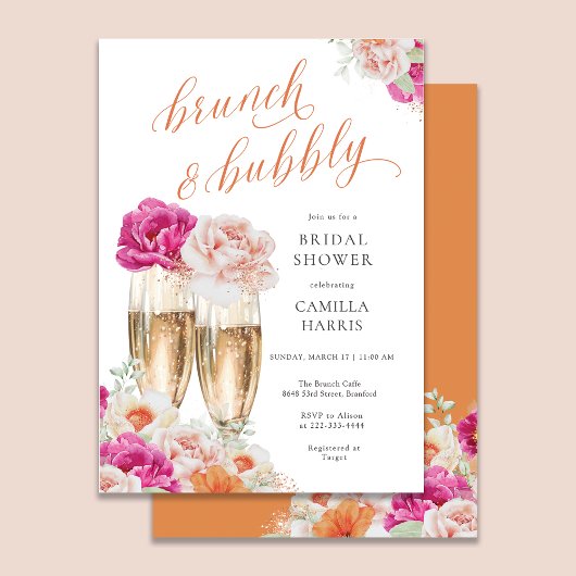 Brunch floral et invitation à la douche nuptiale B
