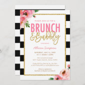 Brunch floral et invitation à la douche nuptiale B (Devant / Derrière)