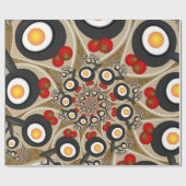 Brunch Fractal Art Funny Food, Tomaten, Eieren Cadeaupapier (Vlak)