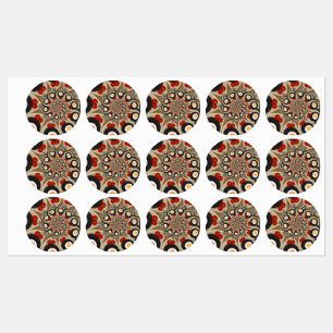 Brunch Fractal Art Funny Food, Tomaten, Eieren Labels