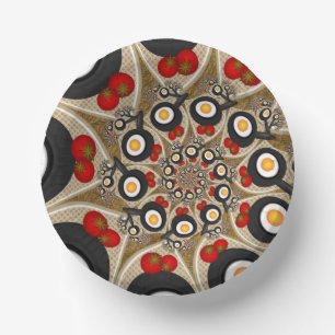 Brunch Fractal Art Funny Food, Tomaten, Eieren Papieren Kommen