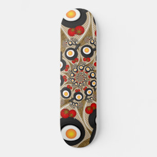 Brunch Fractal Art Funny Food, Tomaten, Eieren Skateboard