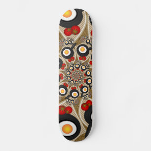 Brunch Fractal Art Funny Food, Tomaten, Eieren Skateboard