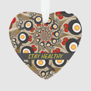 Brunch Fractal Art Funny Food, Tomaten, Eieren Tex Ornament