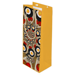 Brunch Fractal Art Funny Food, Tomaten, Eieren Wijn Cadeautas