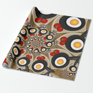 Brunch Fractale Kunst Grappig Eten, Tomaten, Eiere Cadeaupapier