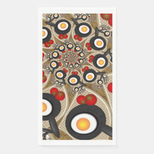 Brunch Fractale Kunst Grappig Eten, Tomaten, Eiere Servet