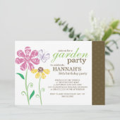 Brunch Garden Party Birthday Invitations Kaart (Staand voorkant)