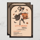 Brunch Halloween Invitation sorcière (Devant / Derrière)