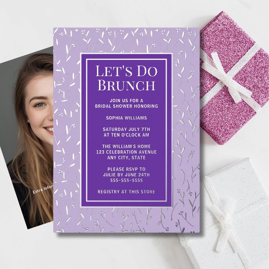 Brunch Invitation Fête des mariées Custom Floral A
