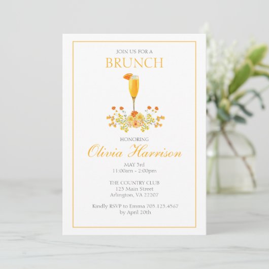 Brunch Invitation, Invitation de Brunch nuptial, A (Debout devant)