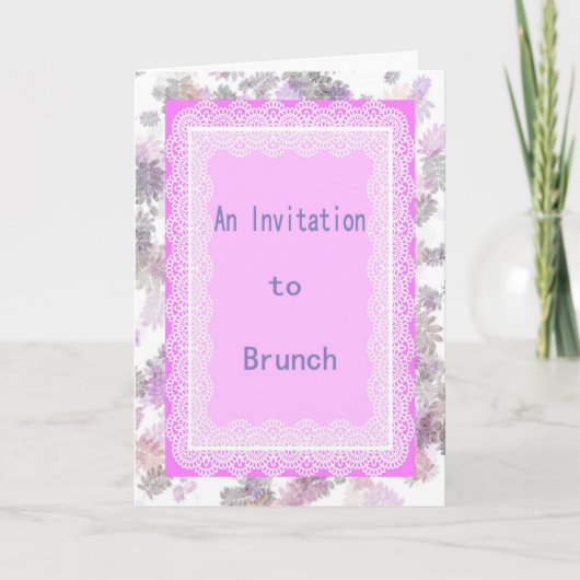 Brunch Invitation, Lavender en Lace (Voorkant)