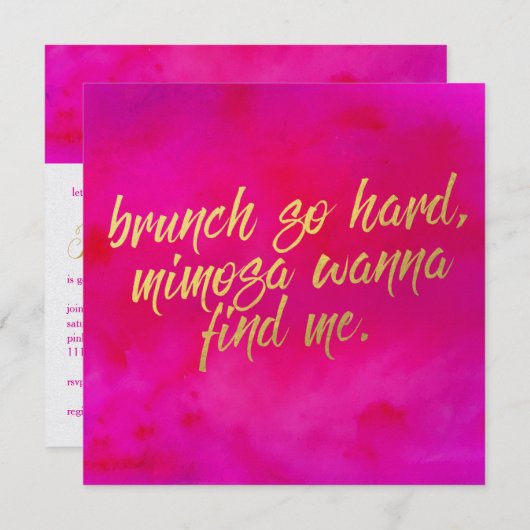 Brunch Invitation si difficile Pearl Shimmer Papie (Devant / Derrière)