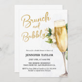Brunch Jaune et Bubbly Invitation de la douche nup (Devant / Derrière)