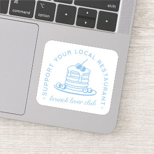 Brunch lover club kust baby blauw esthetisch sticker