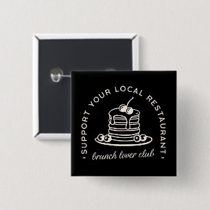 Brunch lover club squad vierkante button 5,1 cm