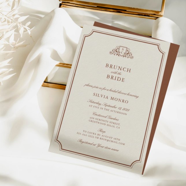 Brunch met de bruid bruidsdouche uitnodiging (Brunch with the Bride Bridal Shower Invitation)