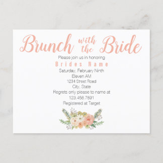 Brunch met de bruid uitnodiging briefkaart