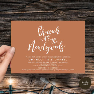 Brunch met de jonggehuwden, bruiloft Elopement Kaart