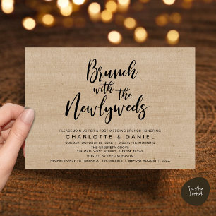 Brunch met de jonggehuwden, bruiloft Elopement Kaart