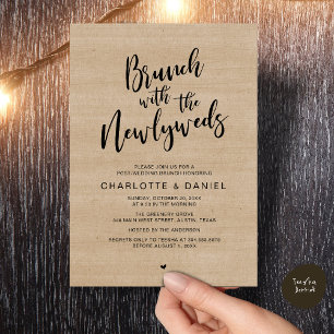 Brunch met de jonggehuwden, bruiloft Elopement Kaart