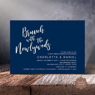 Brunch met de jonggehuwden, bruiloft Elopement Kaart