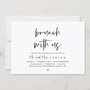 Brunch met de newlyweds, posttrouwuitnodiging kaart