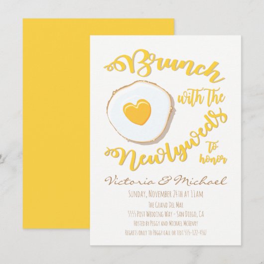 Brunch met de pasgetrouwden na de bruiloft kaart (Voorkant / Achterkant)
