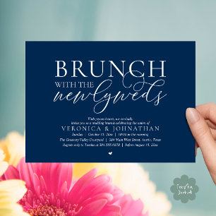Brunch met de pasgetrouwden, Navy Blue Wedding Kaart