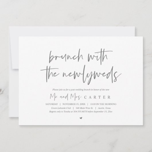 Brunch met de pasgetrouwden, post bruiloft, Dark G Kaart (Voorkant)