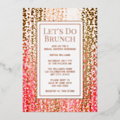 Brunch Nodig Bruids Verjaardag Baby Custom Elegant Folie Uitnodiging (Voorkant)