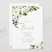 Brunch nuptial White Floral Invitation (Devant / Derrière)