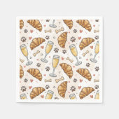 Brunch & Paws Servetten - Croissants en Mimosas (Voorkant)