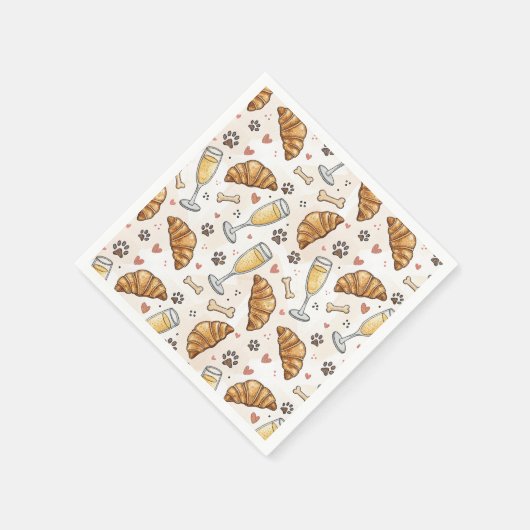 Brunch & Paws Servetten - Croissants en Mimosas (Hoek)