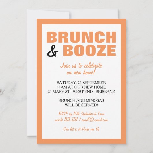 Brunch Sans Booze Brunch Invitation (Dos)