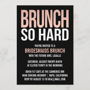 Brunch So Hard Pink Bridesmaid Brunch Invitations
