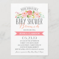 Brunch sur la bannière Rose| Invitation Baby showe