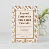 Brunch Tijd met Paw-some Vrienden Uitnodiging (Staand voorkant)