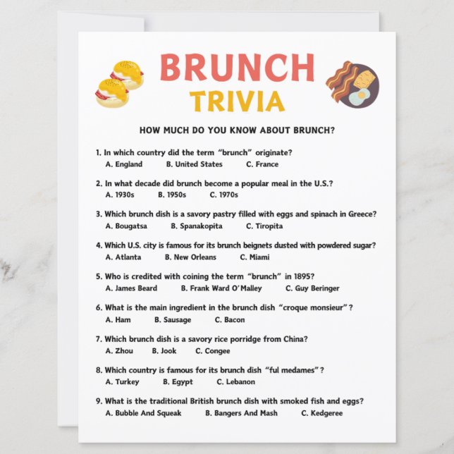 Brunch Trivia Game (Voorkant)
