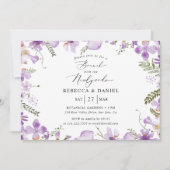 Brunch violet avec Faire-part de mariage aux jeune (Devant)