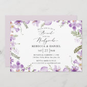 Brunch violet avec Faire-part de mariage aux jeune (Devant / Derrière)