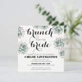 Brunch voor de Bride Succulent Shower Invitation Kaart (Staand voorkant)