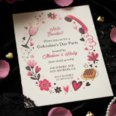 Brunch Waffle Galentine's Invitation