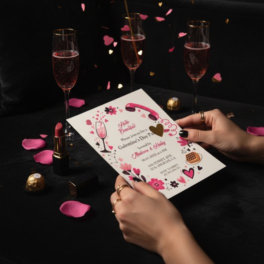 Brunch Waffle Galentine's Invitation