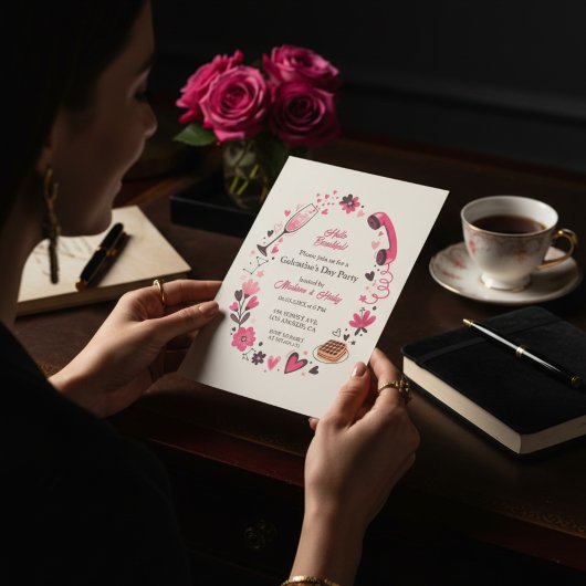 Brunch Waffle Galentine's Invitation