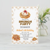 Brunch Waffles Birthday Invitation (Debout devant)
