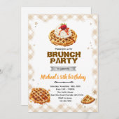 Brunch Waffles Birthday Invitation (Devant / Derrière)
