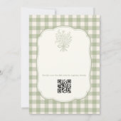 Brunch with the Bride Gingham QR Code Shower  Kaart (Achterkant)