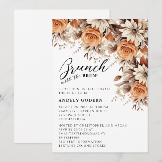 Brunch With the Bride Invitation (Devant / Derrière)