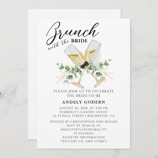 Brunch With the Bride Invitation (Devant / Derrière)